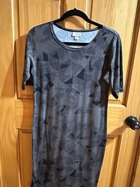 LuLaRoe Julia Charcoal Geometric Dress